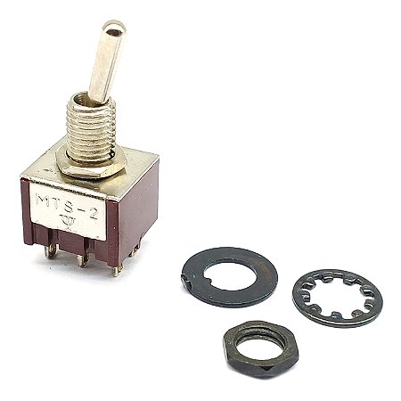 Chave Mini toggle ON-ON Guitarra 2 posições PRETA M205 6P