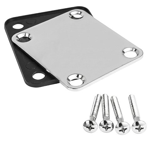 Neck Plate e borracha braço guitarra cromado reta 51X64 CR