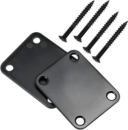 Neck Plate e borracha braço guitarra Preta reta 51X64 BK