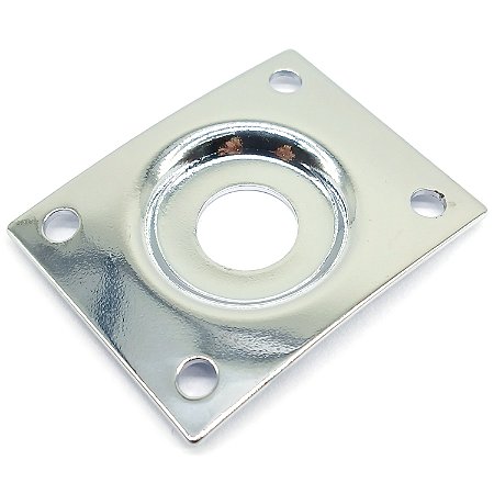 Jack Plate retângulo Curvo OLHO metal cromado guitarra