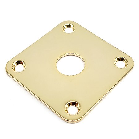 Jack plate metal quadrado reto dourado guitarra Les Paul