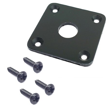 Jack plate quadrado de Plastico Preto PLJC BLK + parafusos