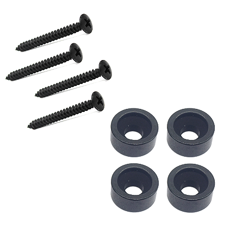 4 Bucha Neck Junção Braço Guitarra Jtg 4 Parafusos 4.5x45 Bk