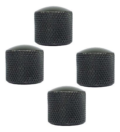 KIT 4 Knob metal 18mm preto de encaixe guitarra KB20BK MXP