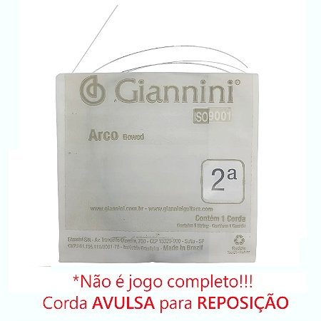 Corda AVULSA violino 2a LA 4/4 GIANNINI ARCO