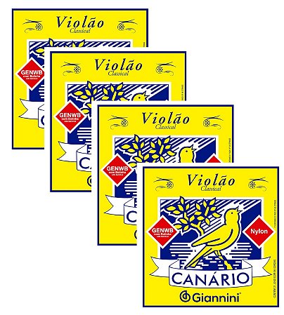 4 Encordoamento VIOLAO CLASSICO GIANNINI Canario bolinha MED