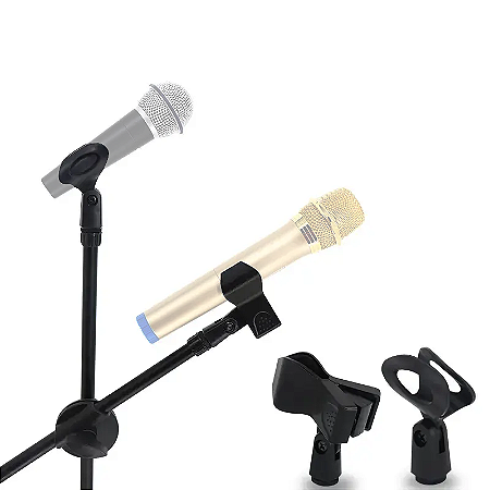Pedestal Suporte duplo de 2 microfone Violao e Voz Regulável