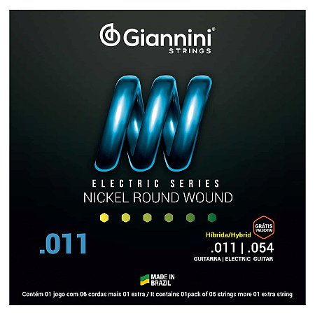 Encordoamento guitarra 011 GIANNINI mizinha Extra GEEGSTH11