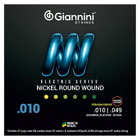 Encordoamento guitarra 010 GIANNINI mizinha Extra GEEGSTH10
