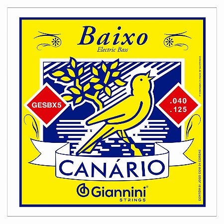 Encordoamento baixo 5 CORDAS 040 GIANNINI Canario