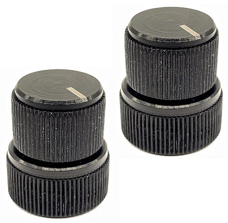 KIT 2 Knob duplo concentrico guitarra baixo aluminio BK Nova