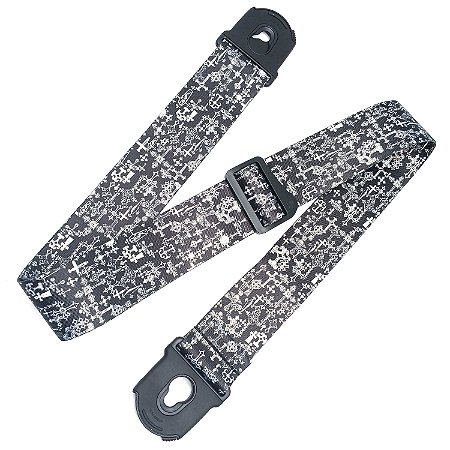 Correia Guitarra GOTHIC Daddario Lock 50ALP02 cruz c Trava