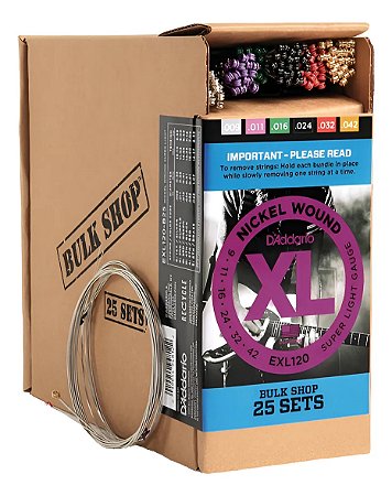 KIT 25 Encordoamento Daddario 09 Guitarra 6 CORDAS EXL120