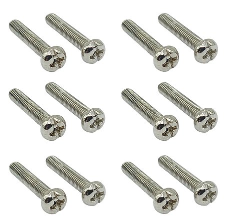 12 Parafuso Niquelado Captador HUMBUCKER guitarra 3X16mm MXP