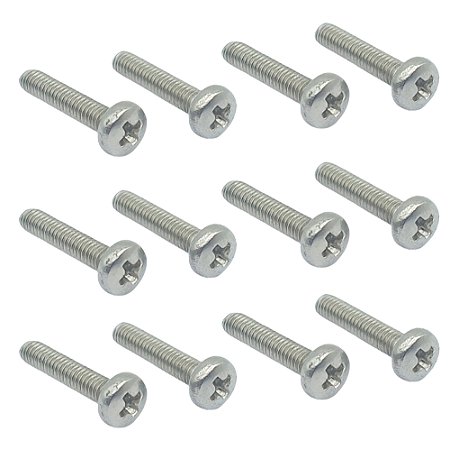 12 Parafuso INOX M2.5x12mm Rosca Maquina  Pan MXP