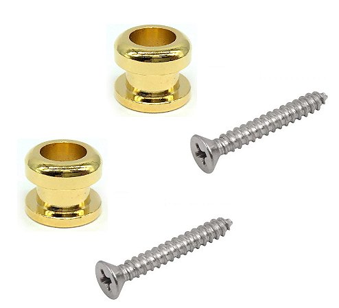 KIT 2 Roldana dourada compativel para straplock guitarra