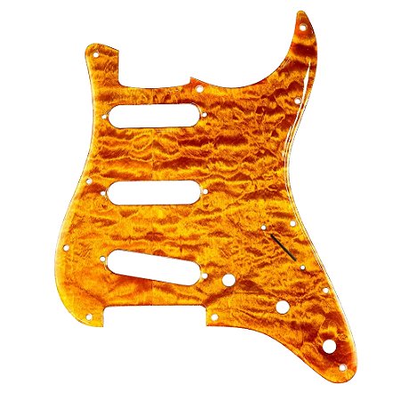 Escudo para guitarra stratocaster x100 3sgl quilted amarelo
