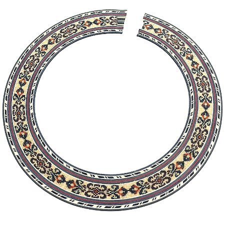 Roseta FLORAL mosaico grande 92MM em madeira para violão