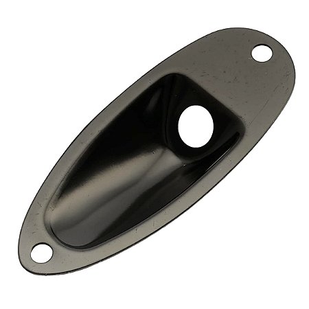 Jack Plate Canoa para guitarra Strato preto Dolphin