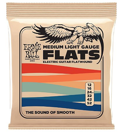 Encordoamento ERNIE BALL guitarra 012 FLATWOUND P02582 Lisa