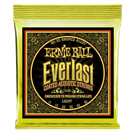 Encordoamento Ernie Ball Violão Aço 011 EVERLAST Coated 2558
