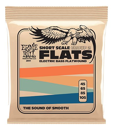 Encordoamento ERNIE BALL baixo escala curta 4c Flat Lisa 045