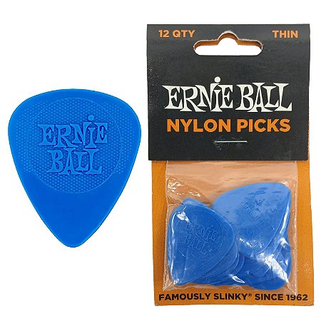 12 Palhetas ERNIE BALL Nylon 0,53 mm Azul Escuro P09135