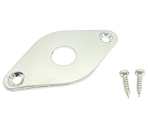 Jack plate canoa LOSANGO RETO para guitarra Cromada DOLPHIN