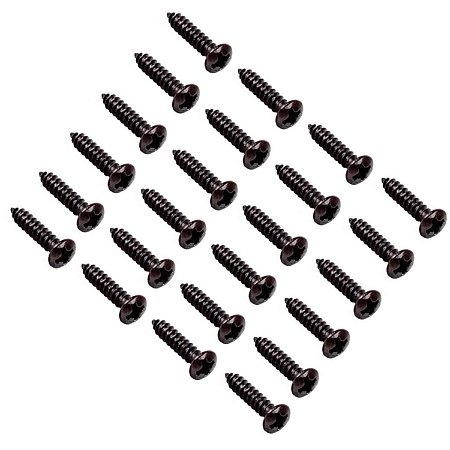 KIT 24 Parafuso Preto Para Escudo Guitarra Baixo 3mm X 14mm