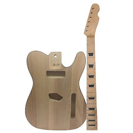 Kit MXP braço MAPLE corpo guitarra TL ASH em Verniz Natural