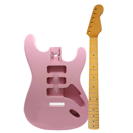 KIT MXP braço Maple e corpo guitarra STR ASH Rosa Pink
