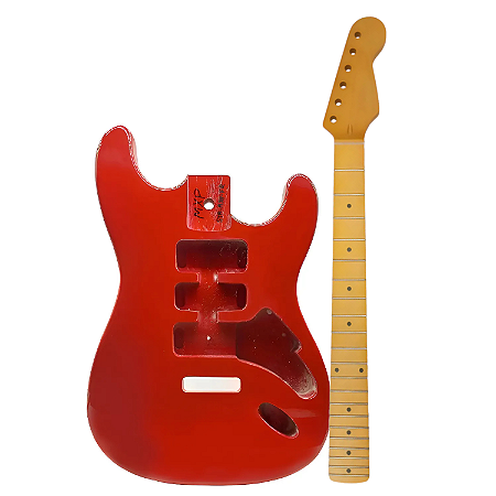 KIT MXP braço Maple e corpo guitarra STR ASH Fiesta Red
