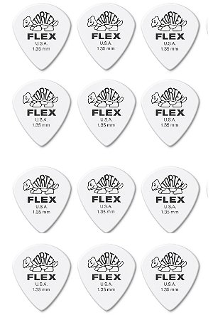 12 Palheta Jazz III Branca DUNLOP 468P 1.35 jazz3 Guitarra