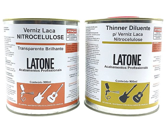 KIT Verniz Laca Nitro Brilho +Thinner Diluente Madeira 900ml