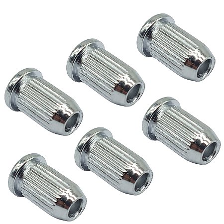 6 Ferrule Bucha passa corda Guitarra ponte CROMADO MXP 1208