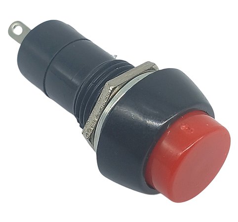 Chave botao kill switch push pulso vermelho 12mm guitarra