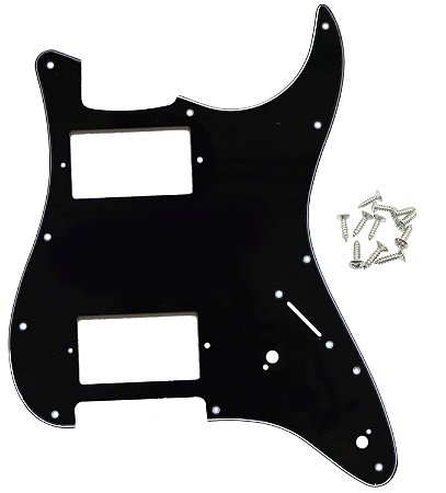 Escudo guitarra Strato HH Preto 3 Camada BWB 11 furos MXP