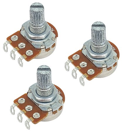 3 Potenciometro guitarra B250K CURTO poste15mm base16mm MXP