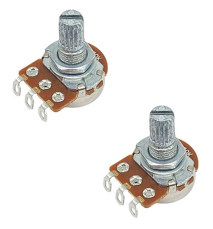 2 Potenciometro guitarra A250K CURTO poste15mm base16mm MXP