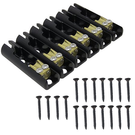 Ponte baixo 6 cordas preta monorail saddle brass