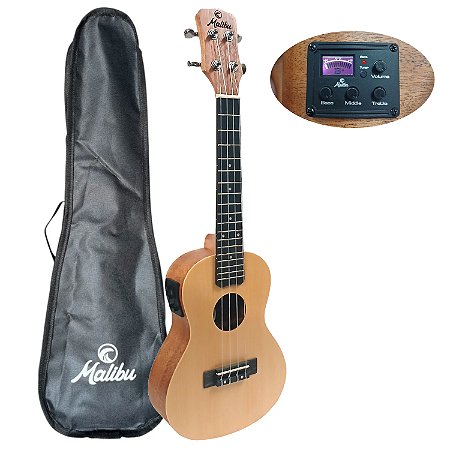 Ukulele concert elétrico spruce sapele MU23E natural com bag