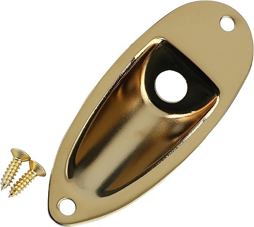 Jack Plate Canoa Dourada para Guitarra Strato Dolphin