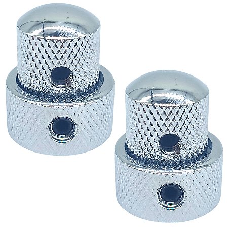 2 Knob Duplo Fino Metal CONCENTRICO LONGO Cromado DOLPHIN