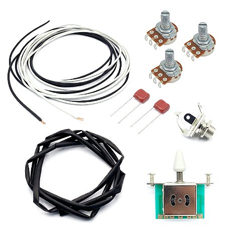 KIT ELETRICA strato MXP 3 pot 250k chave WH fio jack
