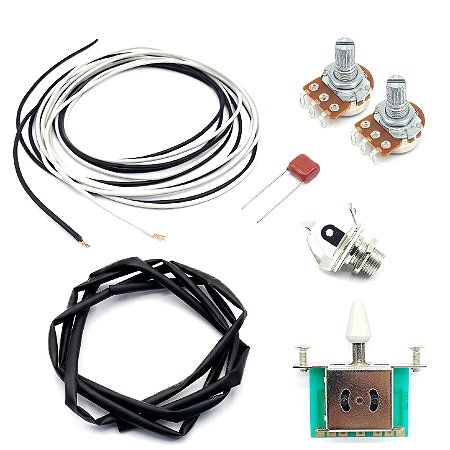 KIT ELETRICA Telecaster MXP 2 pot 250k chave WH fio jack