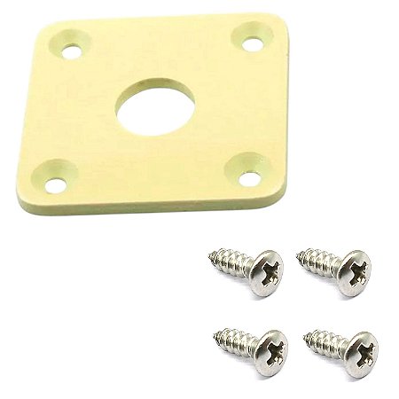 Jack Plate Quadrado Plástico Guitarra PLJC-IV + Parafuso