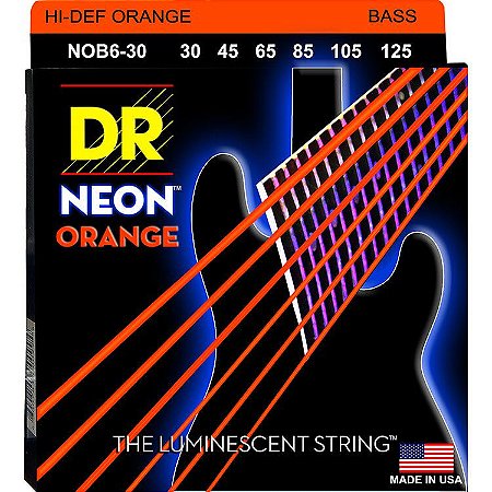 Encordoamento Baixo 6 Cordas Dr Strings Neon 045 Laranja Music