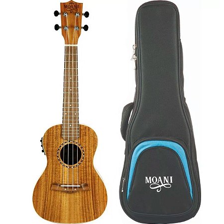 Ukulele Concert Elétrico Moani  23 OAK profissional com bag