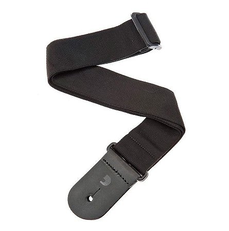 Correia guitarra Planet Waves 50F05 tecido preta ponta couro