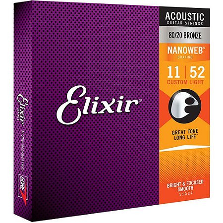 Encordomanto Elixir violao aço 011 original 11027 com NF